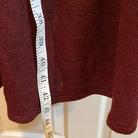 Max Studio Women's Burgundy V-Neck Sweater Dress - Picture 7 of 8